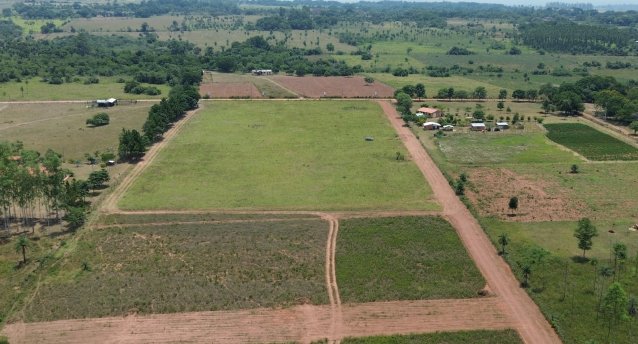Vista aérea de Fracción Santa Rosa, loteamiento en San Juan del Paraná, Itapúa